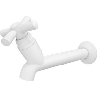 Torneira Tanque Abs Tigre 15Cm Cross 1/2'' E 3/4'' Branca