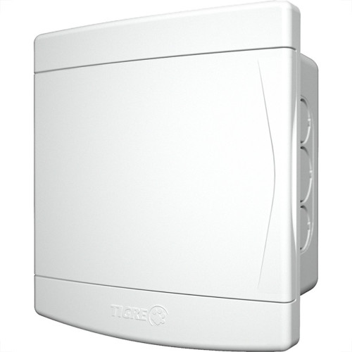 Centrinho Tigre Pvc Embutir Para 4 Disjuntores Din Sem Barramento Branco
