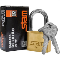 Cadeado Stam 30Mm Latao - Kit C/10 Pecas