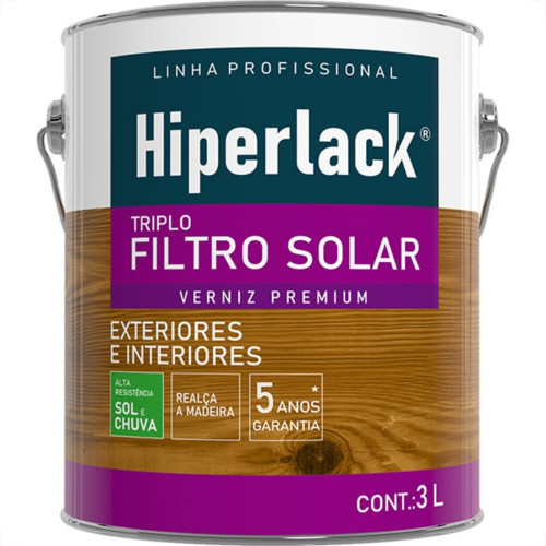 Verniz Hyperlack Triplo Filtro Solar Acetinado Natural 3L Verniz Hyperlack Triplo Filtro Solar Acetinado Natural 3L