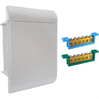 Centrinho Steck Pvc Embutir Branco Para 5 Disjuntores Din Com Barramento