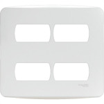 Placa Schneider Miluz Branca 4X4 - 4 Modulos Com Suporte - S3B27540