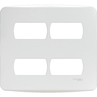 Placa Schneider Miluz Branca 4X4 - 4 Modulos Com Suporte - S3B27540