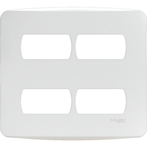 Placa Schneider Miluz Branca 4X4 - 4 Modulos Com Suporte - S3B27540