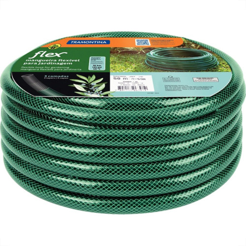 Mangueira Jardim Tramontina Flex Preta/Verde Conjunto Com 50M