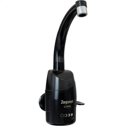 Torneira Eletrica Zagonel Luna Bica Movel Parede Preta 4 Temperaturas 5500W. X 127V.