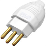 Pino Macho Flp 2 Polos+Terra 20A. Oco Branco - Kit C/10 Pecas