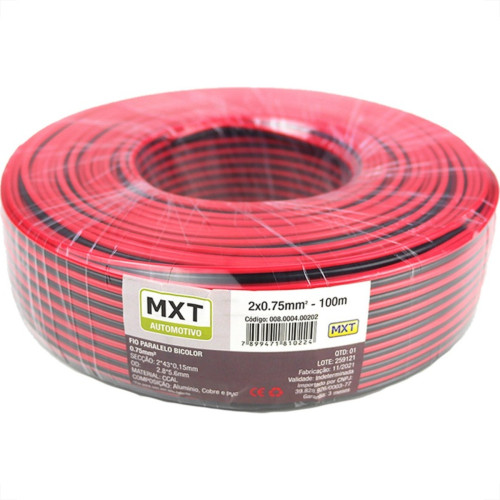 Fio Bicolor Para Som Mxt 2X0,75