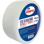 Fita Telada Compel Fibra De Vidro Para Drywall E Trincas Autoadesiva 50Mm X 45M
