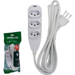 Extensao Intelbras 3 Tomadas 2 Polos + Terra 10A. Branca 5M. - 4830146