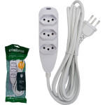 Extensao Intelbras 3 Tomadas 2 Polos + Terra 10A. Branca 3M. - 4830153