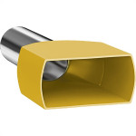 Terminal Tubular Ilhos Isolado Duplo Sforplast 6,0Mm Comprimento 14Mm - Amarelo