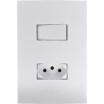 Conjunto Ilumi I9-Inove Branco Com Placa 1 Simples + Tomada 2P+T. 10A. - 94200