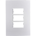 Placa Conjunto Ilumi I9-Inove Branco 4X2 3 Modulos Separados Horizontais Com Suporte - 96100