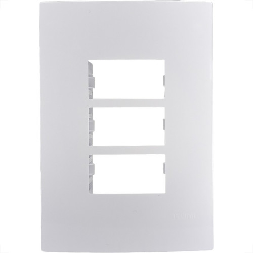 Placa Conjunto Ilumi I9-Inove Branco 4X2 3 Modulos Separados Horizontais Com Suporte - 96100