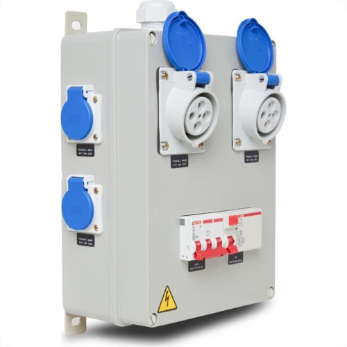 Quadro De Comando Steck Com 1 Disj. Trifas. 40A.+1 Idr 40A.+2 Tomadas Industr. N4049+4 Tomadas 2P+T. 20A. 220V.