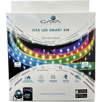 Fita De Led Gaya 5050 - Ip20 Rgb Colorido Smart 5W. 350 Lumens Por Metro 12V. 5M Com Driver E Controle Celular - 9811