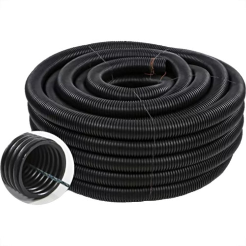 Duto Corrugado Bravo Pead Preto 2'' X 50M Com Cabo Guia