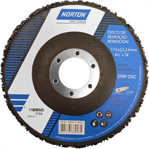 Disco Removedor/Polidor Strip Disc Norton 4.1/2'' X 7/8''