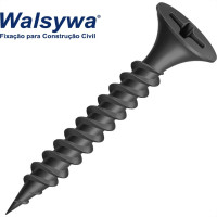 Parafuso Para Gesso Trombeta Drywall Philips Walsywa Ponta Agulha 6 X 25Mm - 363721 - Kit C/10 Centos