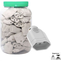 Pino Femea Ilumi 2 Polos+Terra 20A. Branco Pote Com 40 Pecas - 1442Pg