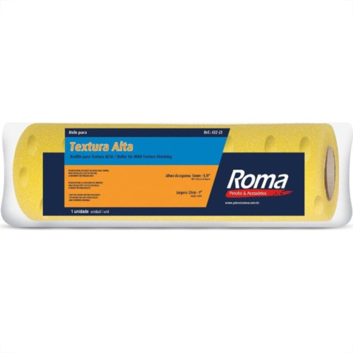 Rolo De Espuma Roma Textura Alta 23Cm Sem Cabo - 432 23