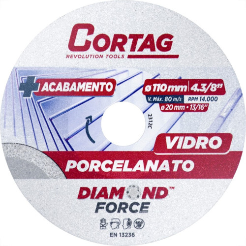 Disco Diamantado Cortag Porcelanato Vidro 110Mm - 62796
