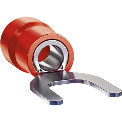 Terminal Forquilha Pre-Isolado Sforplast 0,5 A 1,5Mm - M4 - Vermelho