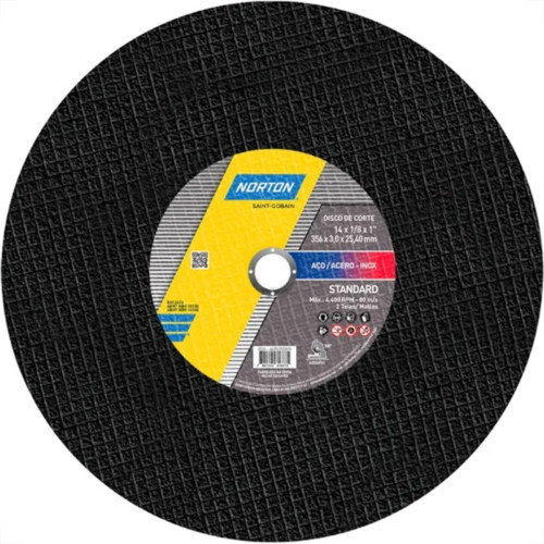 Disco Corte Ferro Norton Standard 14''X1/8''X1'' - 3,0Mm