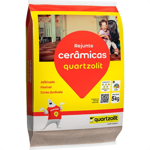 Rejunte Flex Quartzolit Preto Grafite 5Kg - Kit C/6 Pacotes
