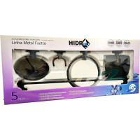 Acessorio Wc Hidrolar Faetto Kit Com 5 Pecas Preto Fosco - 11906