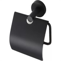 Acessorio Wc Hidrolar Faetto Papeleira Com Tampa Preto Fosco - 10046