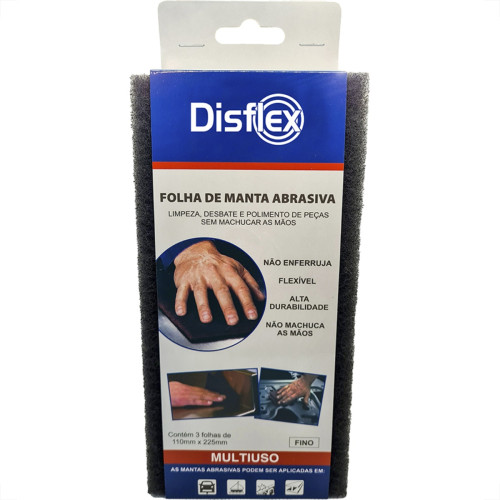 Folha Abrasiva Disflex Fina 225X110Mm Cinza - Pacote Com 3 Folhas - 39003