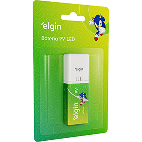 Pilha Elgin Alcalina Bateria 9V. Com ''Lanterna'' Cartela Com 1 Peca