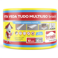 Fita Multiuso Brasilit Veda Tudo Aluminio 10Cm X 10M