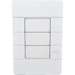 Placa Conjunto Dicompel Ritz Branca 4X2 - Cega + Suporte - Rzb-2300/34