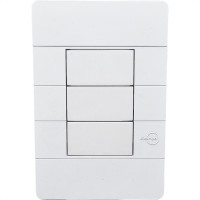 Placa Conjunto Dicompel Ritz Branca 4X2 - Cega + Suporte - Rzb-2300/34