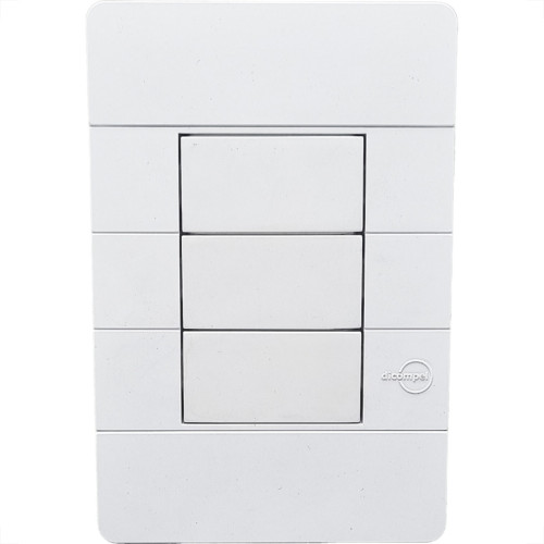 Placa Conjunto Dicompel Ritz Branca 4X2 - Cega + Suporte - Rzb-2300/34