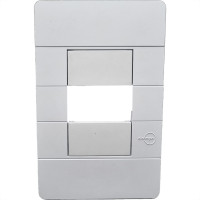 Placa Conjunto Dicompel Ritz Branca 4X2 - 1 Modulo Horizontal + Suporte - Rzb-2300/37