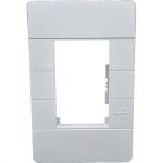 Placa Conjunto Dicompel Ritz Branca 4X2 - 3 Modulos Horizontais + Suporte - Rzb-2300/35