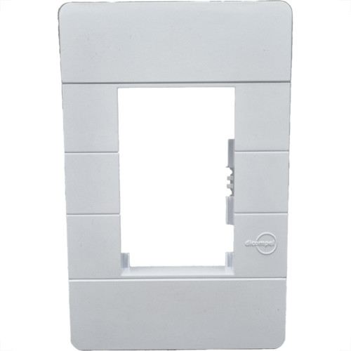 Placa Conjunto Dicompel Ritz Branca 4X2 - 3 Modulos Horizontais + Suporte - Rzb-2300/35