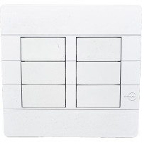 Placa Conjunto Dicompel Ritz Branca 4X4 - Cega + Suporte - Rzb-2300/39