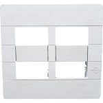 Placa Conjunto Dicompel Ritz Branca 4X4 - 4 Modulos Horizontais + Suporte - Rzb-2300/42