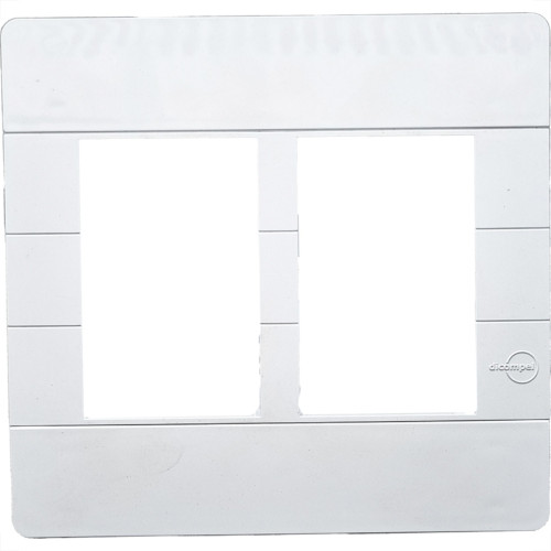 Placa Conjunto Dicompel Ritz Branca 4X4 - 6 Modulos Horizontais + Suporte - Rzb-2300/40