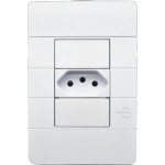 Conjunto Dicompel Ritz 1 Tomada Horizontal 2P+T. 10A. Branco - Rzb-2000/29