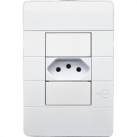 Conjunto Dicompel Ritz 1 Tomada Horizontal 2P+T. 10A. Branco - Rzb-2000/29