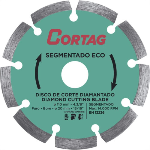 Disco Diamantado Cortag Eco 110Mm X 20Mm Segmentado - 61699
