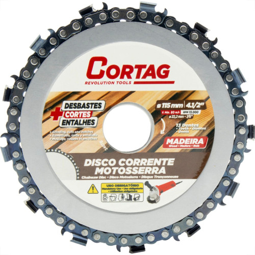 Disco Com Corrente De Motoserra Cortag 115Mm - 62903 Disco Com Corrente De Motoserra Cortag 115Mm - 62903