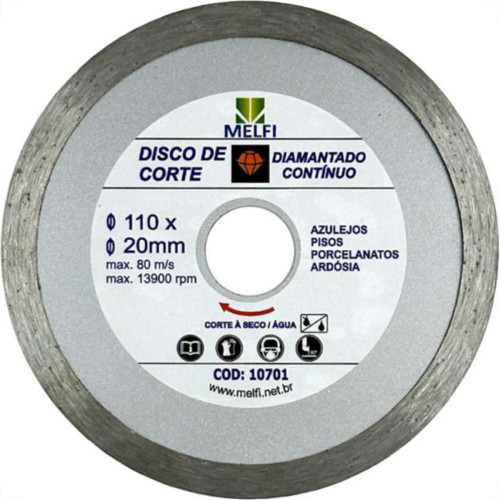 Disco Diamantado Melfi Continuo Porcelanato / Ceramica 110 X 20Mm - 10701