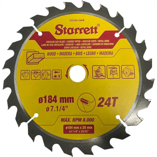 Serra Circular Widea Starrett 7.1/4''X 24 Dentes - Ccs184-24Aw